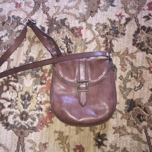 Fossil Brown Flap Crossbody Bag w adjustable strap